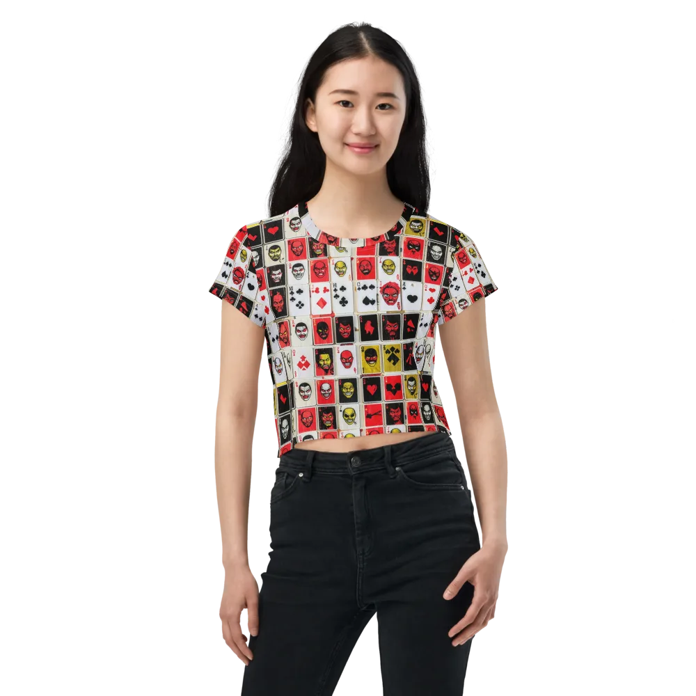 Devil’s Deck on Crop Tee — Front
