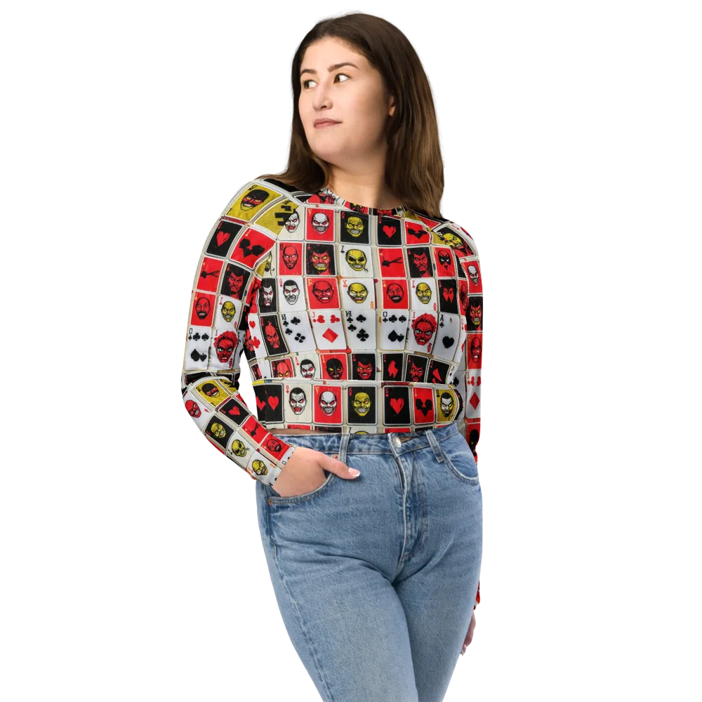 Devil’s Deck on Long Sleeve Crop Top — Front
