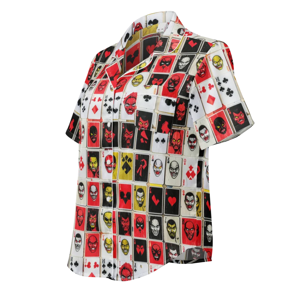 Devil’s Deck on Women's Short Sleeve Pajama Top — Left Front