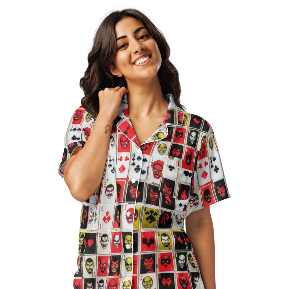 Devil’s Deck on Women's Short Sleeve Pajama Top — Front