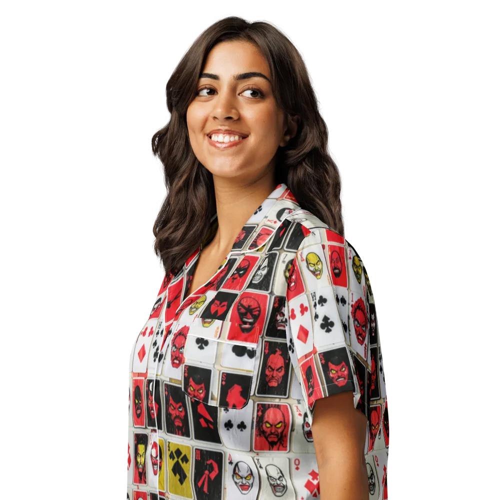 Devil’s Deck on Women's Short Sleeve Pajama Top — Left Front