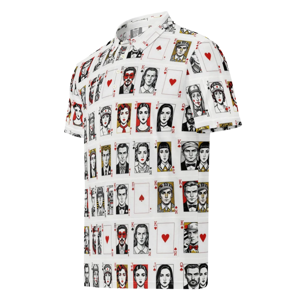 House of Faces on Men's Slim Fit Polo Shirt — Left Front
