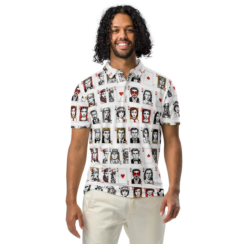 House of Faces on Men's Slim Fit Polo Shirt — Front