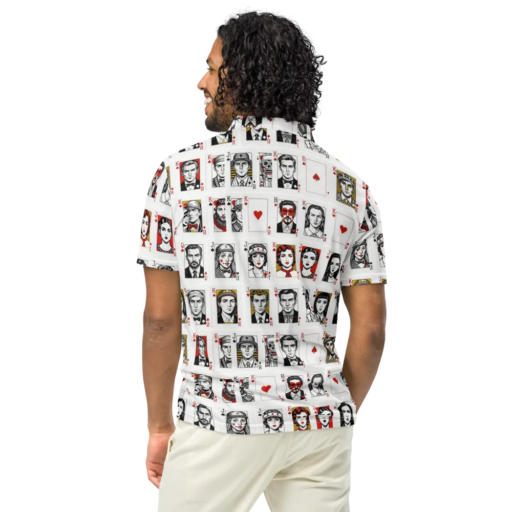 House of Faces on Men's Slim Fit Polo Shirt — Back