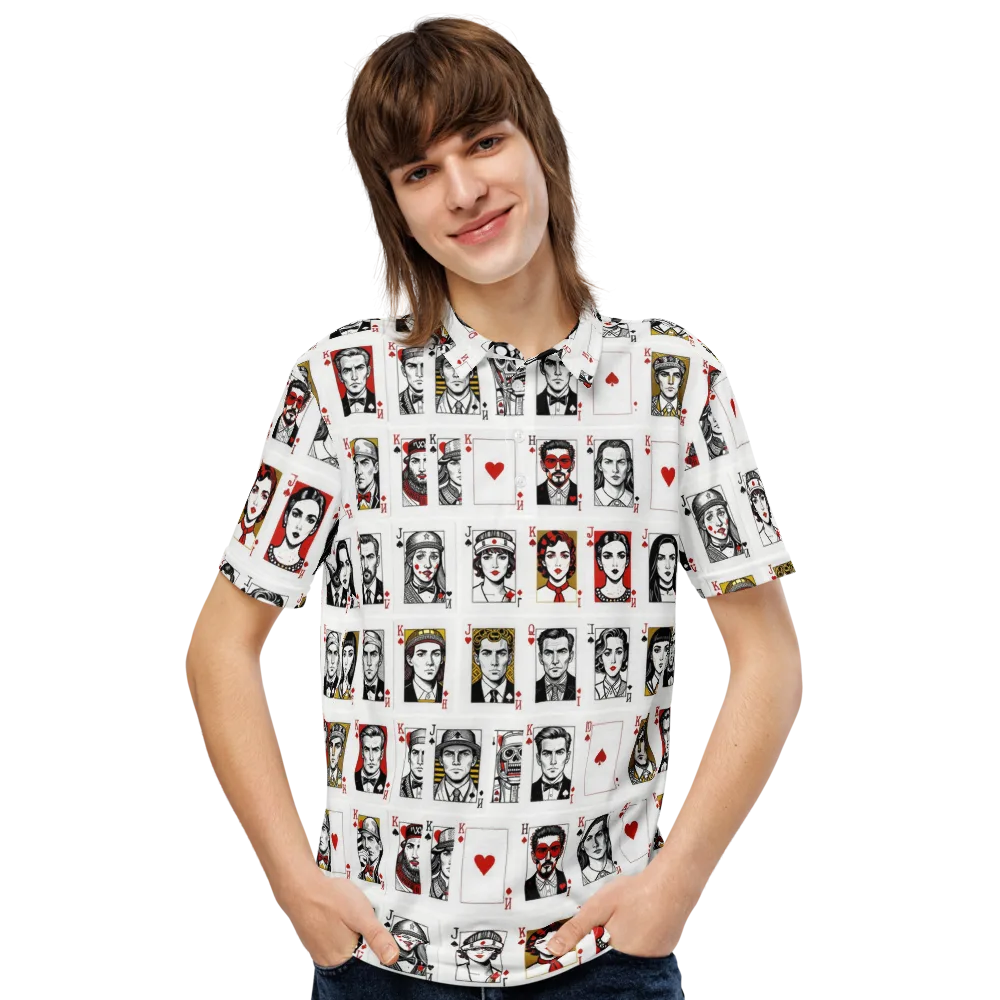 House of Faces on Men's Slim Fit Polo Shirt — Front