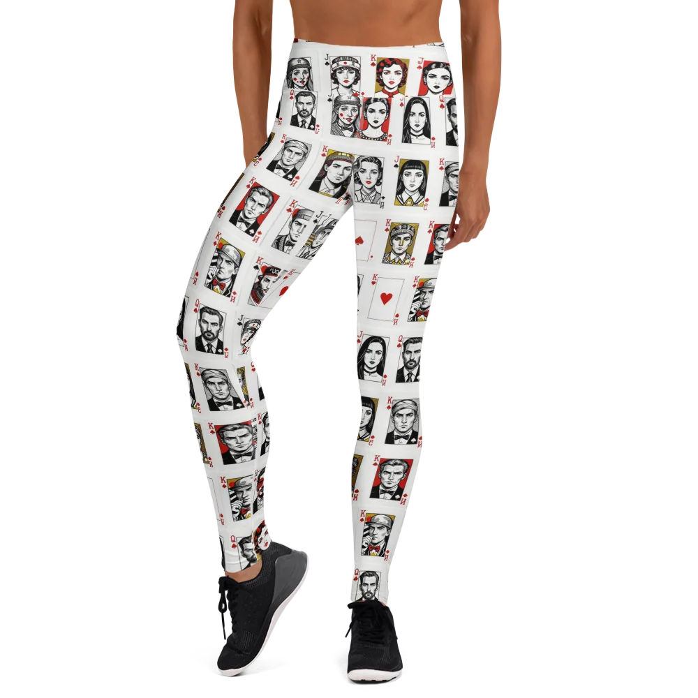House of Faces on Yoga Leggings — Front