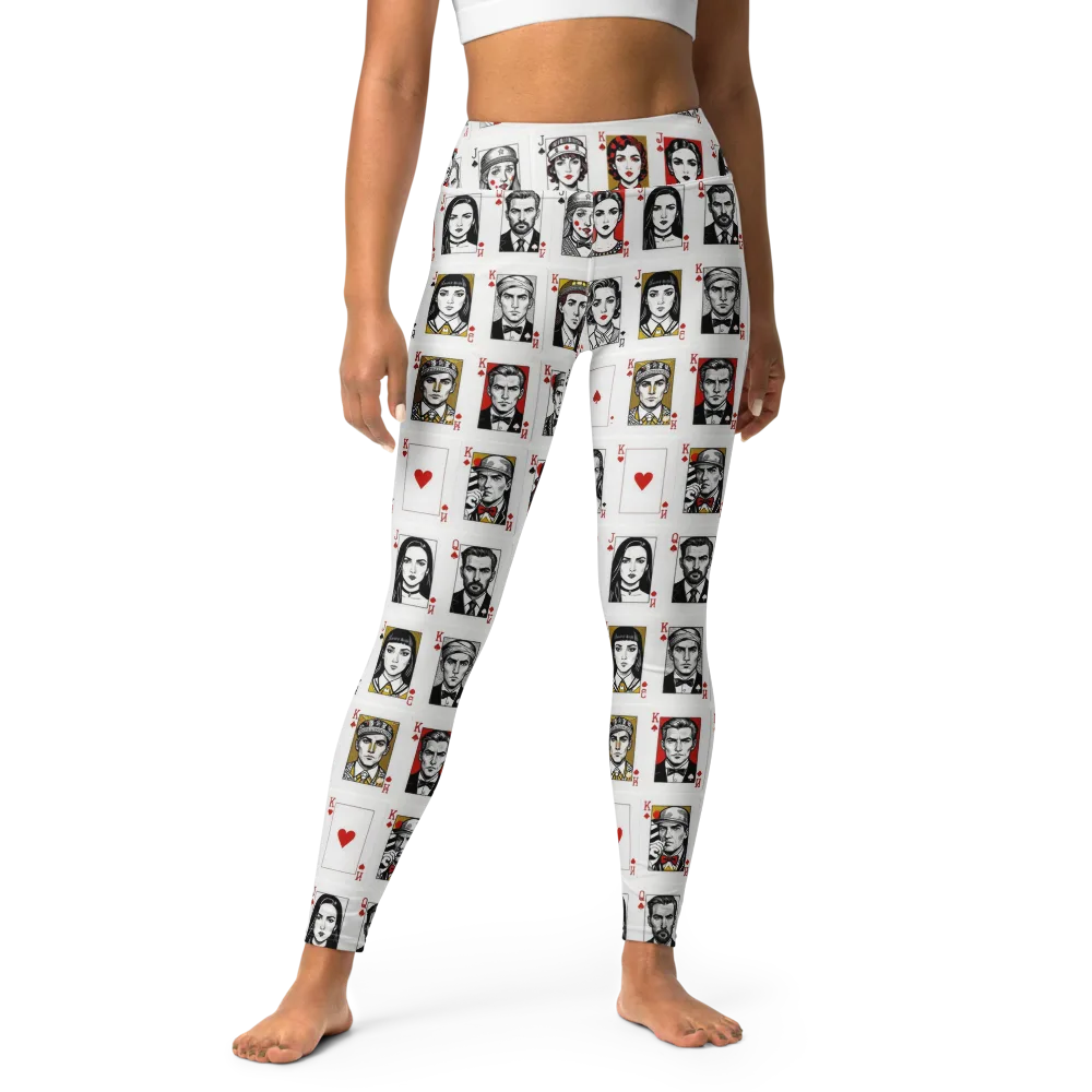 House of Faces on Yoga Leggings — Front