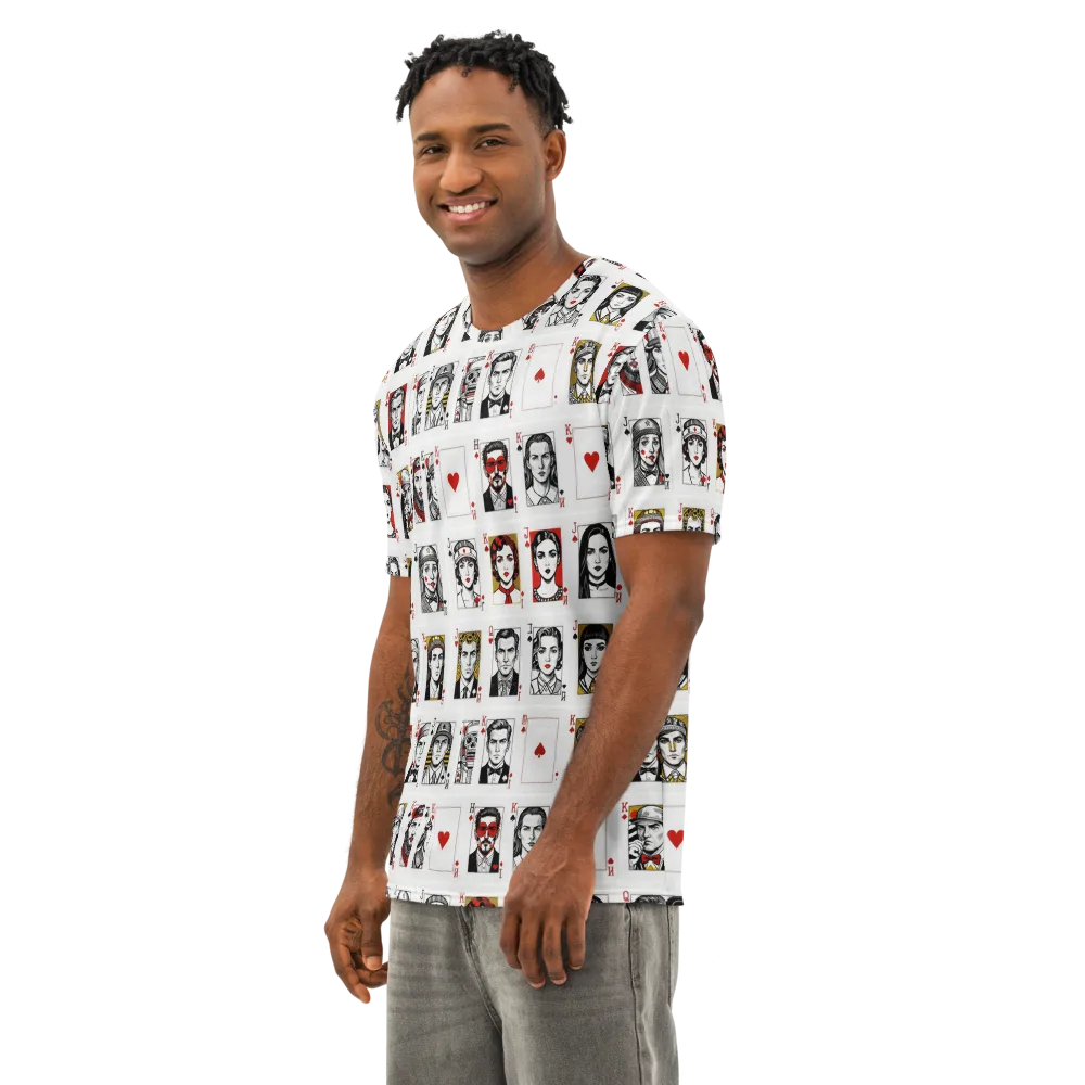 House of Faces on Men's Cotton Crew Neck T-Shirt — Left Front
