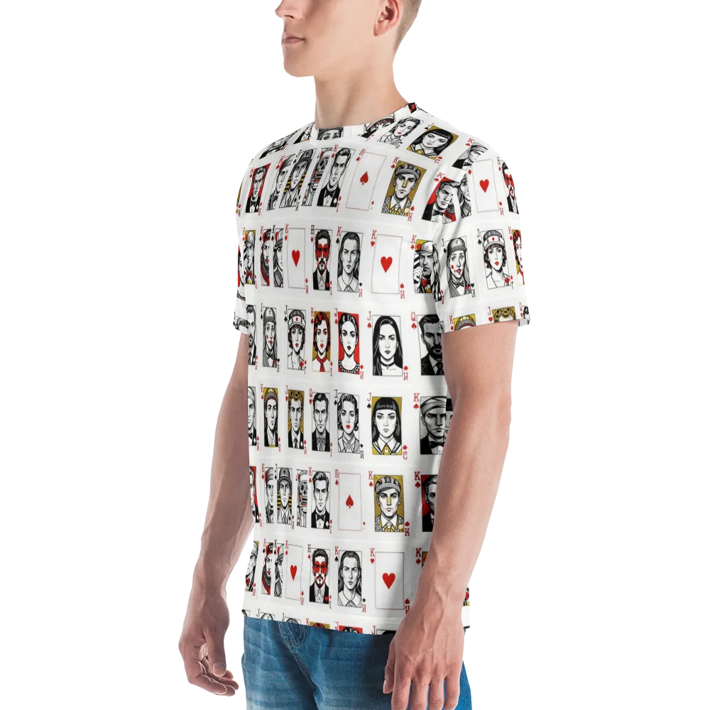 House of Faces on Men's Crew Neck T-Shirt — Left