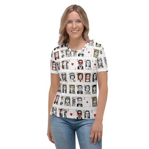 House of Faces on a Women's Crew Neck T-Shirt