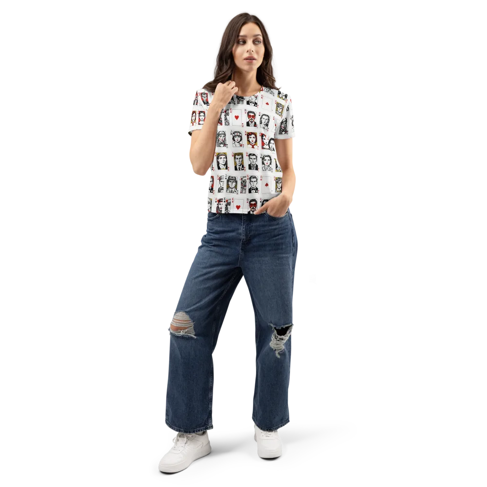 House of Faces on Women's Crew Neck T-Shirt — Front