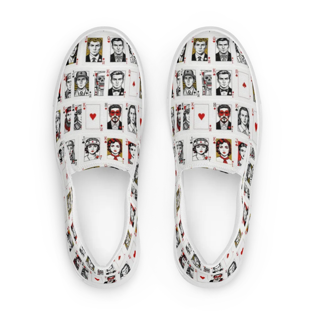 House of Faces on Men's Slip-On Canvas Shoes — Front