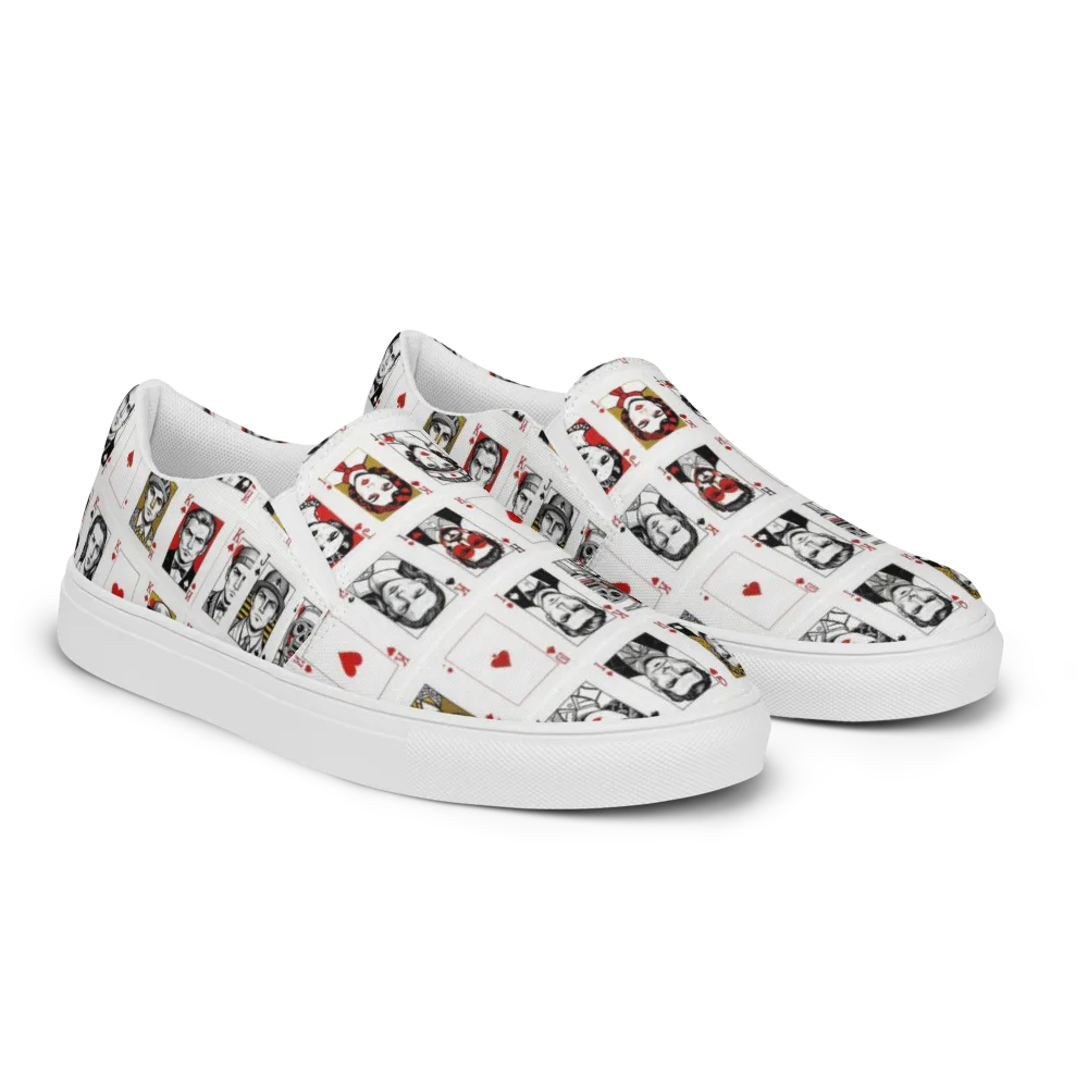 House of Faces on Men's Slip-On Canvas Shoes — Right Front