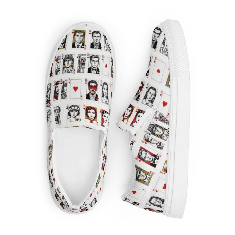 House of Faces on Men's Slip-On Canvas Shoes — Front