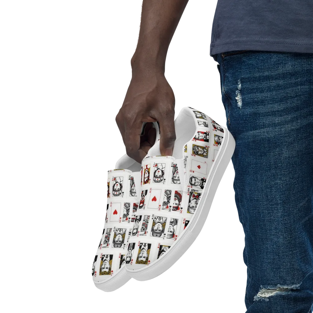 House of Faces on Men's Slip-On Canvas Shoes — Left Front