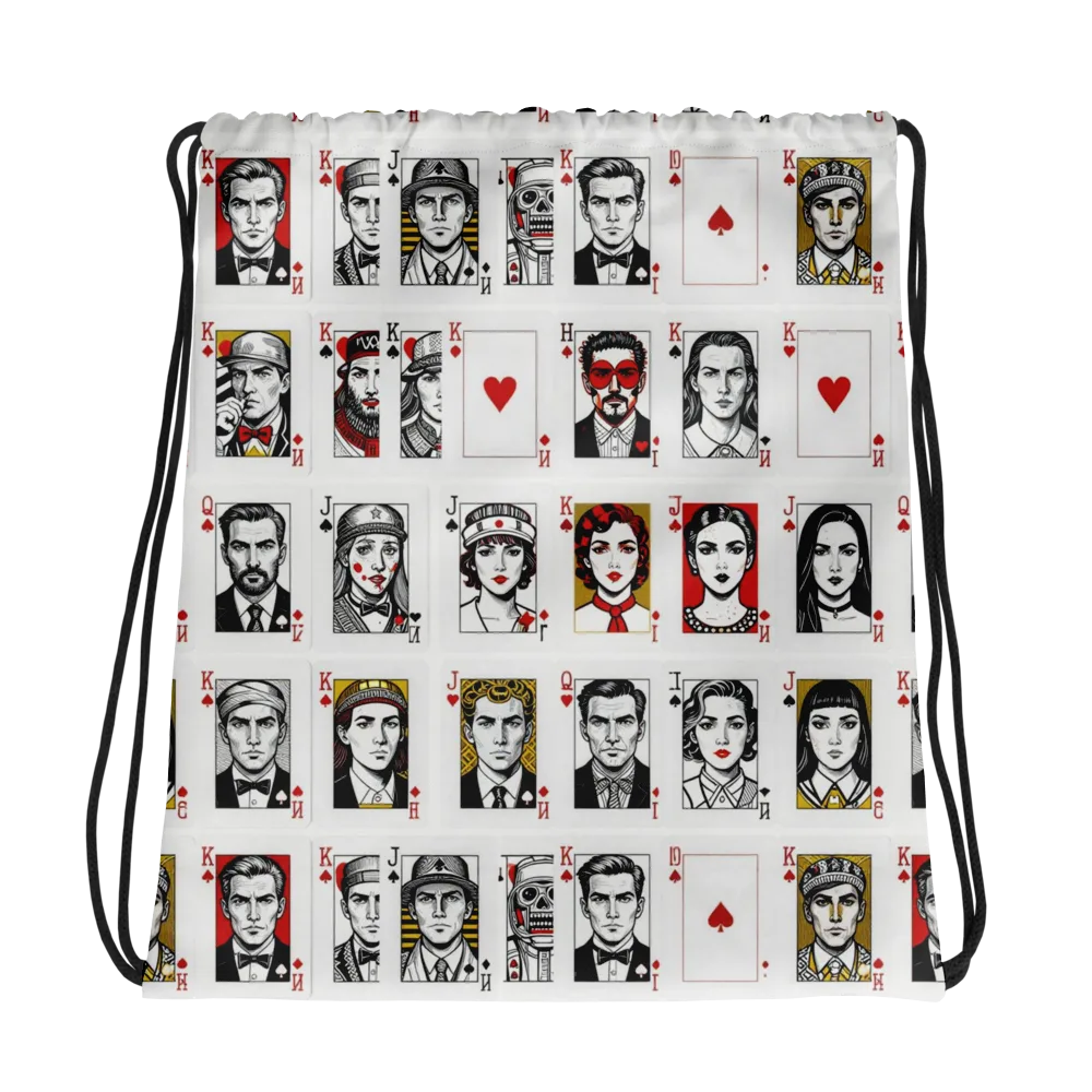 House of Faces on Drawstring Bag — Photo