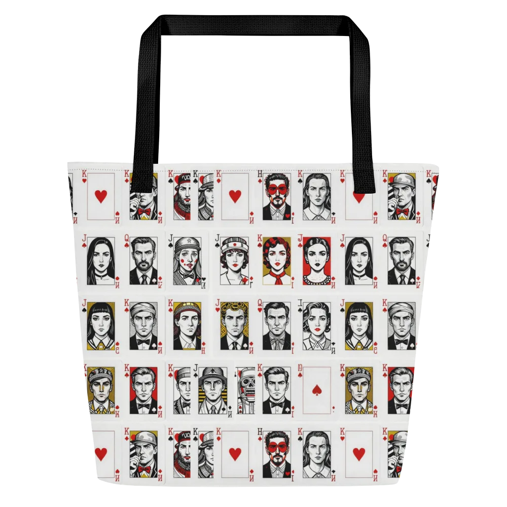 House of Faces on Large Tote Bag W/ Pocket — Front
