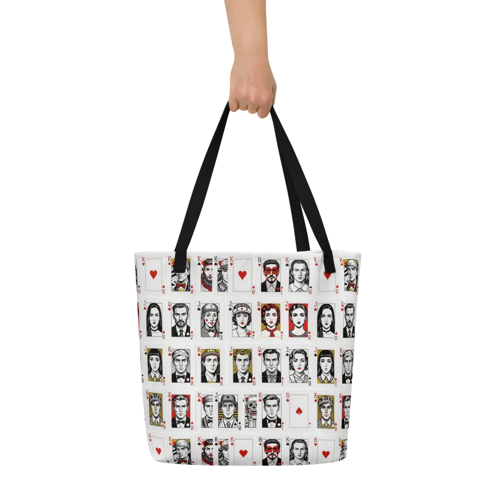 House of Faces on Large Tote Bag W/ Pocket — Front