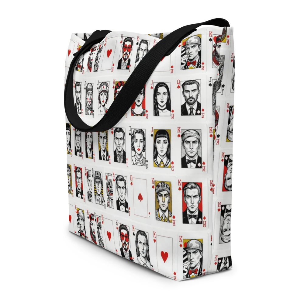 House of Faces on Large Tote Bag W/ Pocket — Front