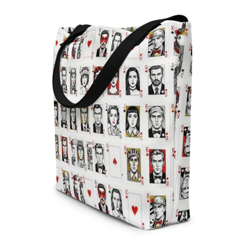 House of Faces on a Large Tote Bag W/ Pocket