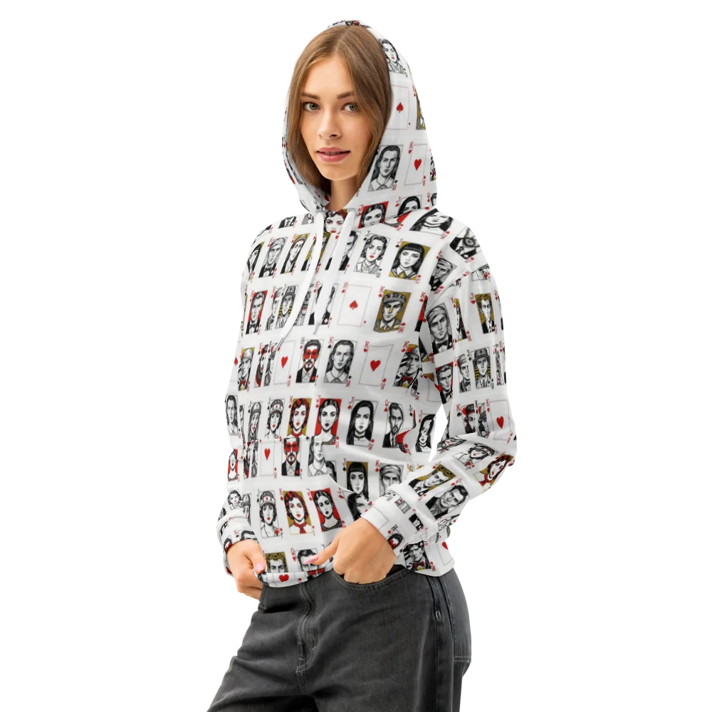 House of Faces on Cotton Hoodie — Left Front