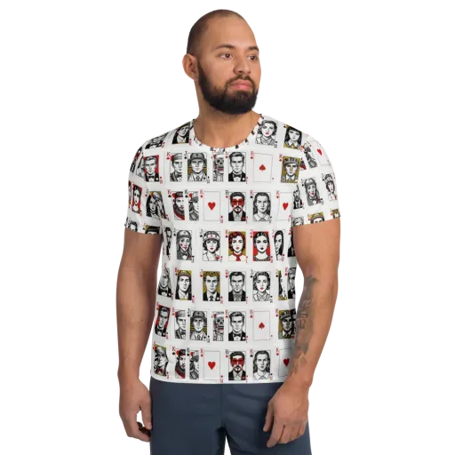 House of Faces on a Men's Athletic T-Shirt