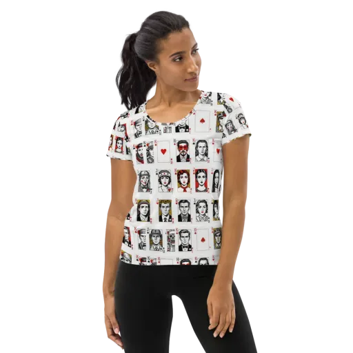 House of Faces on a Women's Athletic T-Shirt