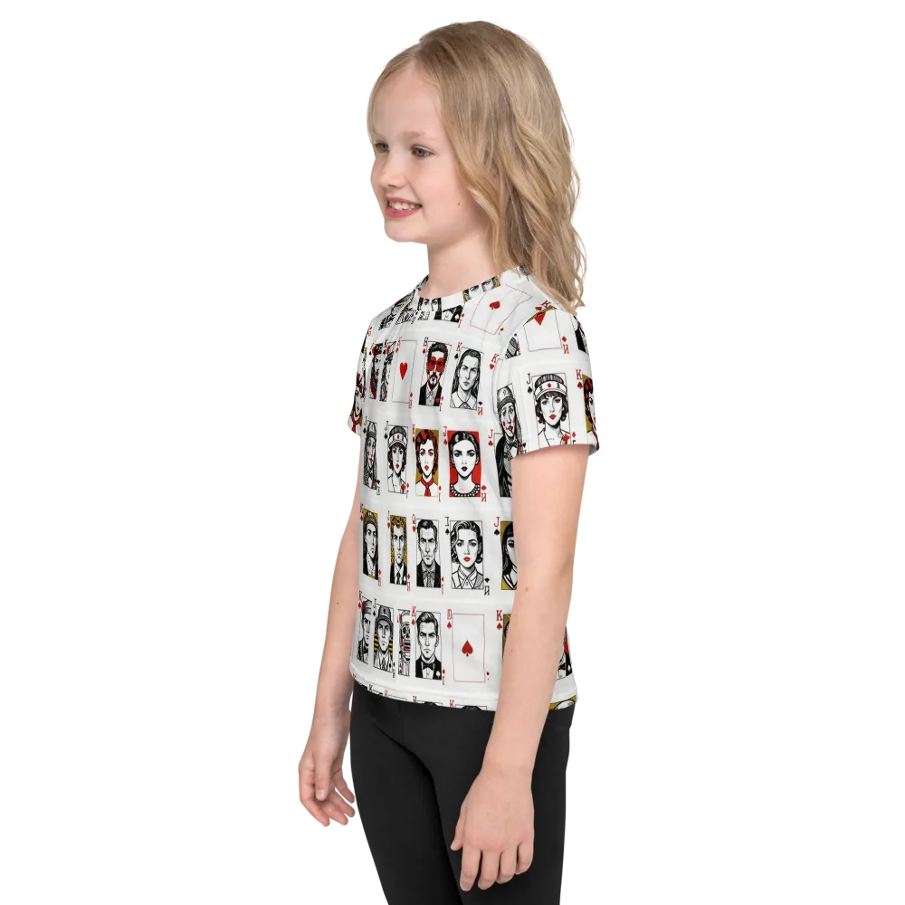 House of Faces on Kids Crew Neck T-Shirt — Left