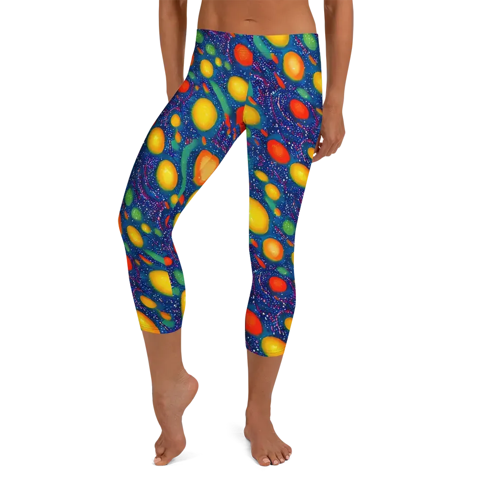 Cosmic Citrus on Capri Leggings — Front