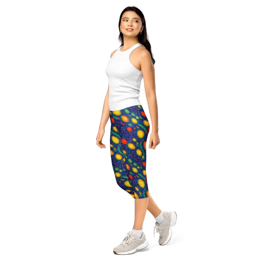 Cosmic Citrus on a Capri Leggings