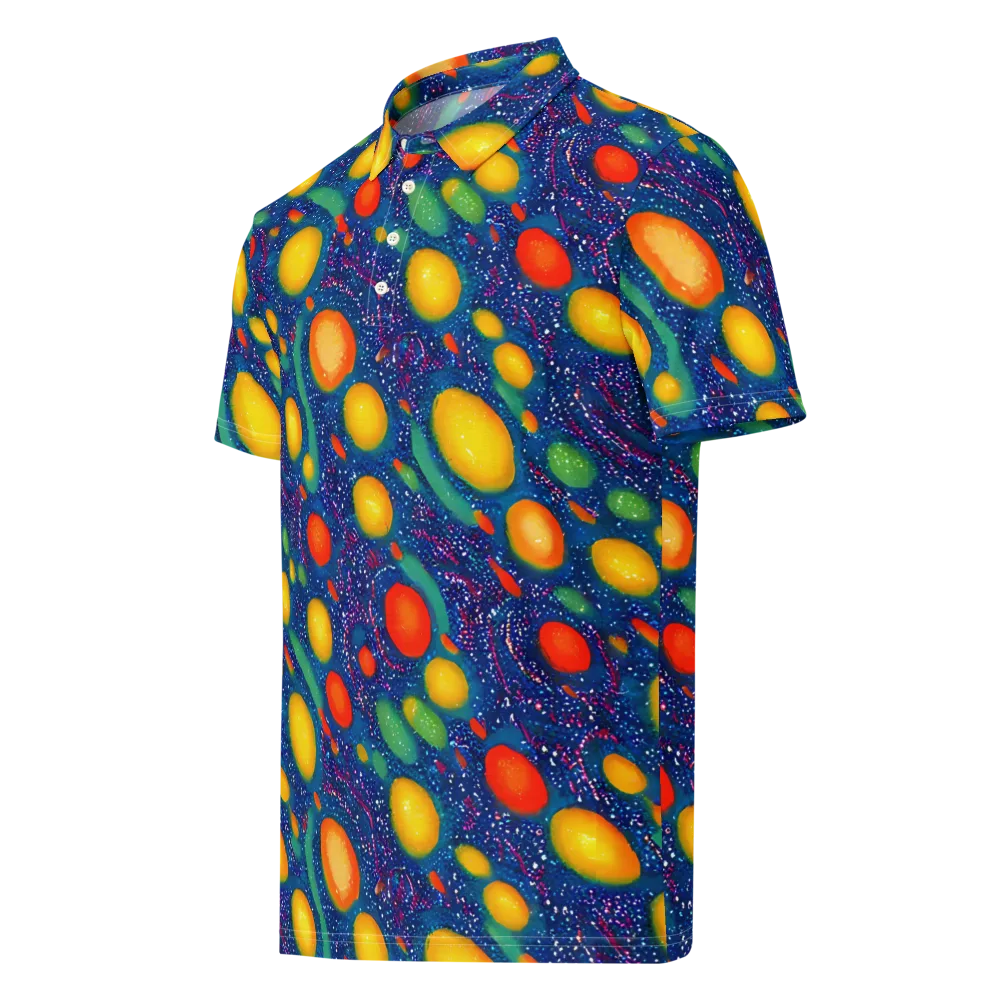 Cosmic Citrus on Men's Slim Fit Polo Shirt — Left Front