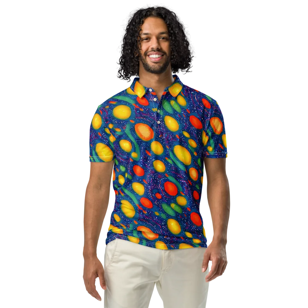 Cosmic Citrus on Men's Slim Fit Polo Shirt — Front
