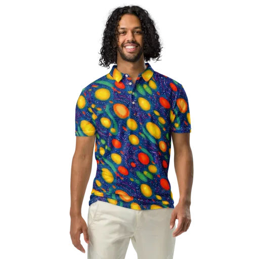 Cosmic Citrus on a Men's Slim Fit Polo Shirt