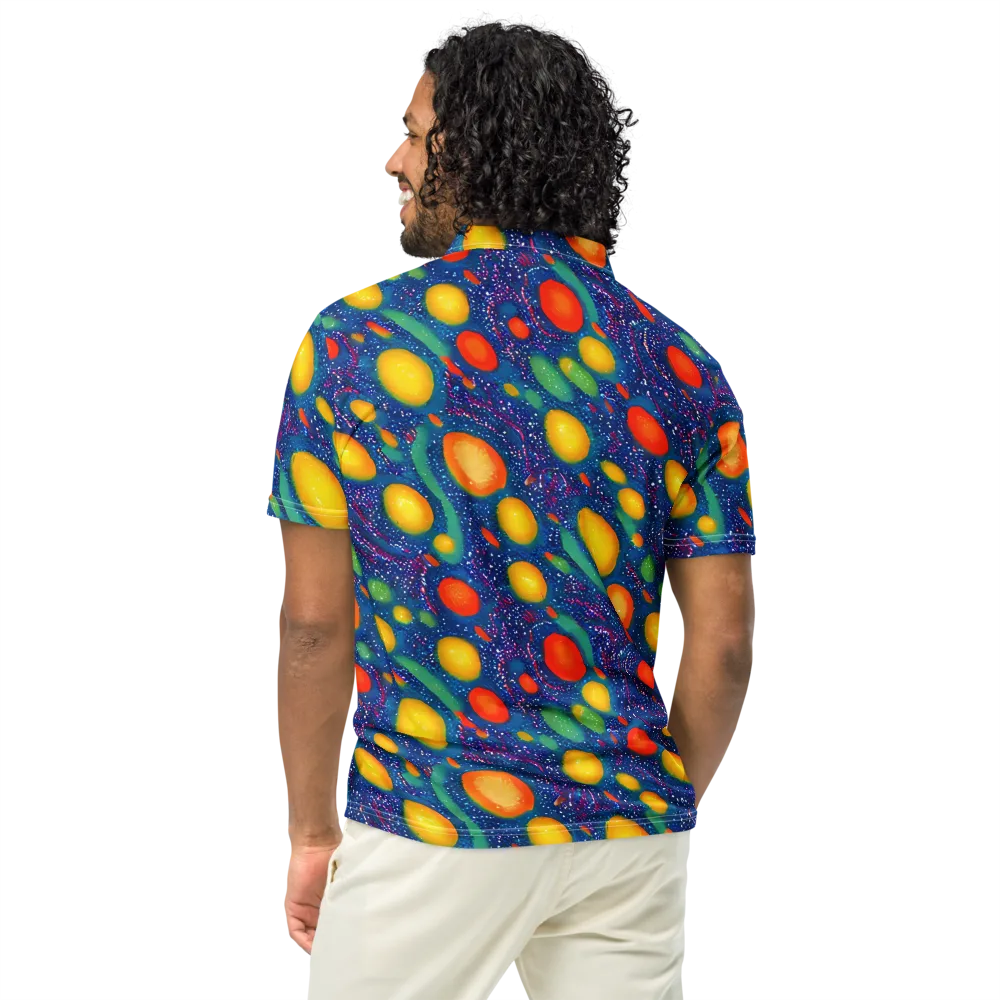 Cosmic Citrus on Men's Slim Fit Polo Shirt — Back