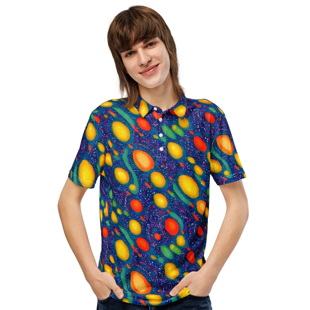 Cosmic Citrus on Men's Slim Fit Polo Shirt — Front