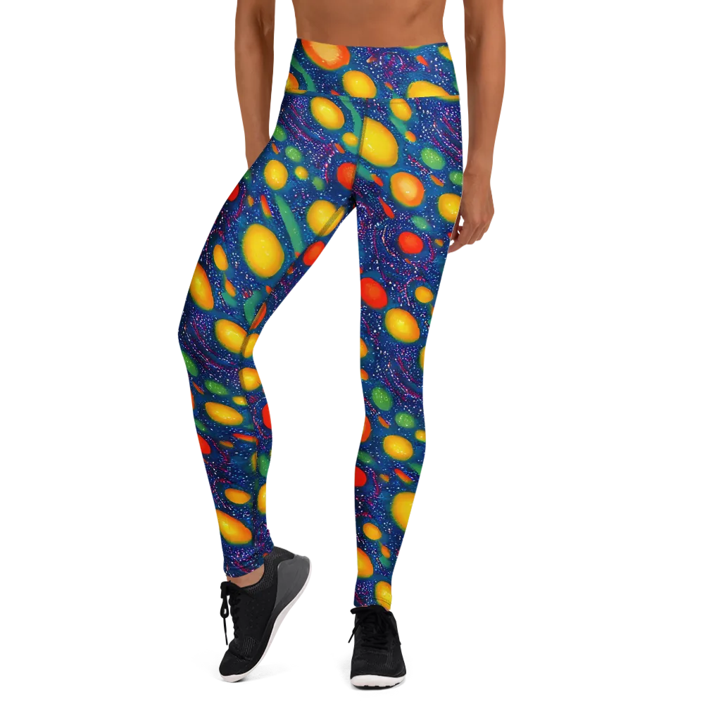 Cosmic Citrus on Yoga Leggings — Front
