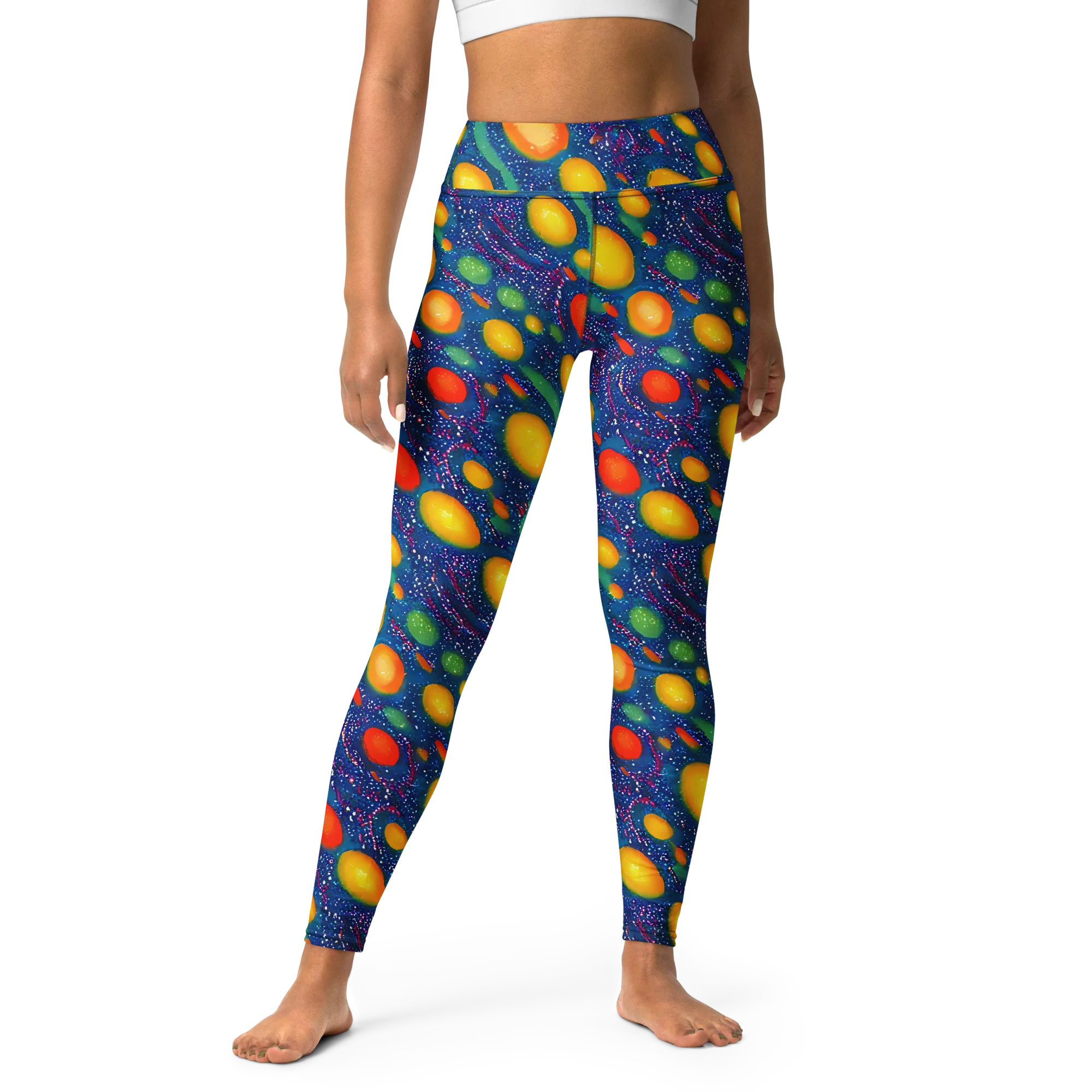 Cosmic Citrus on Yoga Leggings — Front