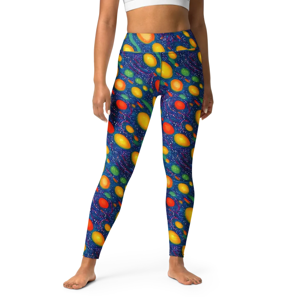 Cosmic Citrus on Yoga Leggings — Front