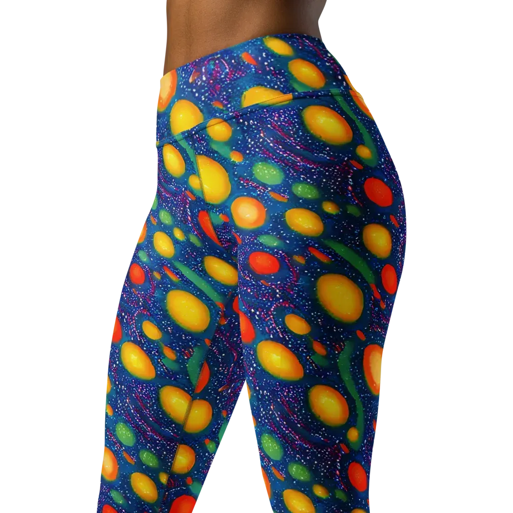 Cosmic Citrus on Yoga Leggings — Left Front