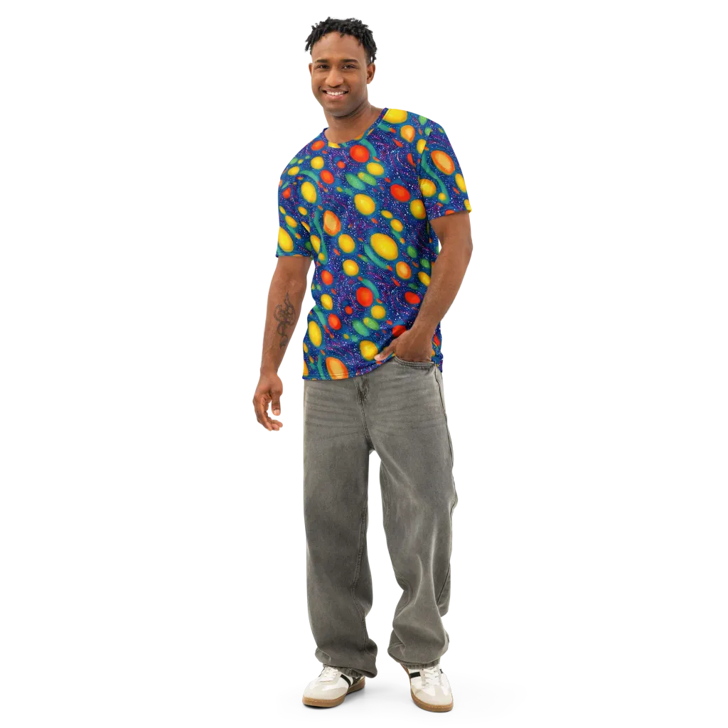 Cosmic Citrus on Men's Cotton Crew Neck T-Shirt — Front