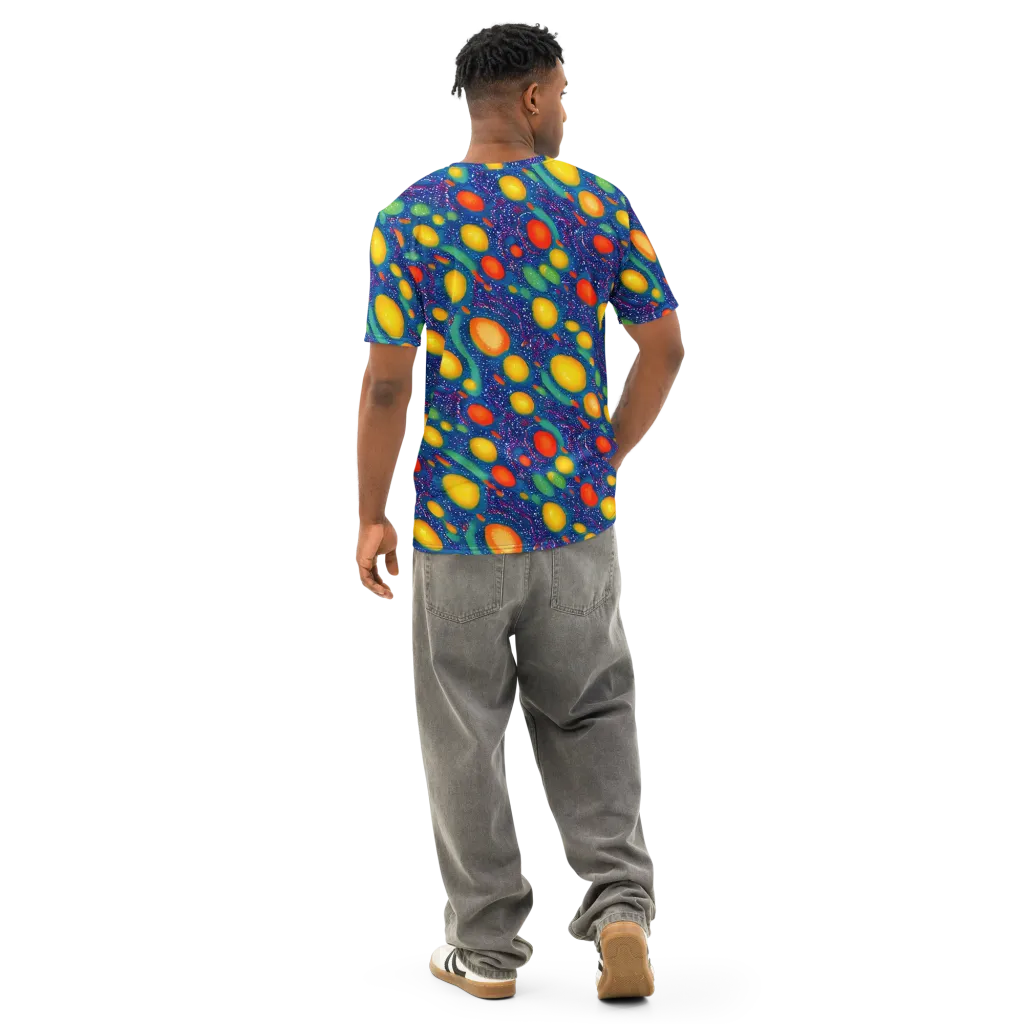 Cosmic Citrus on Men's Cotton Crew Neck T-Shirt — Back