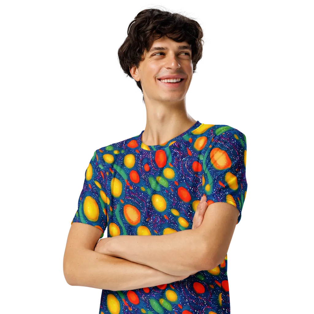 Cosmic Citrus on Men's Crew Neck T-Shirt — Left Front