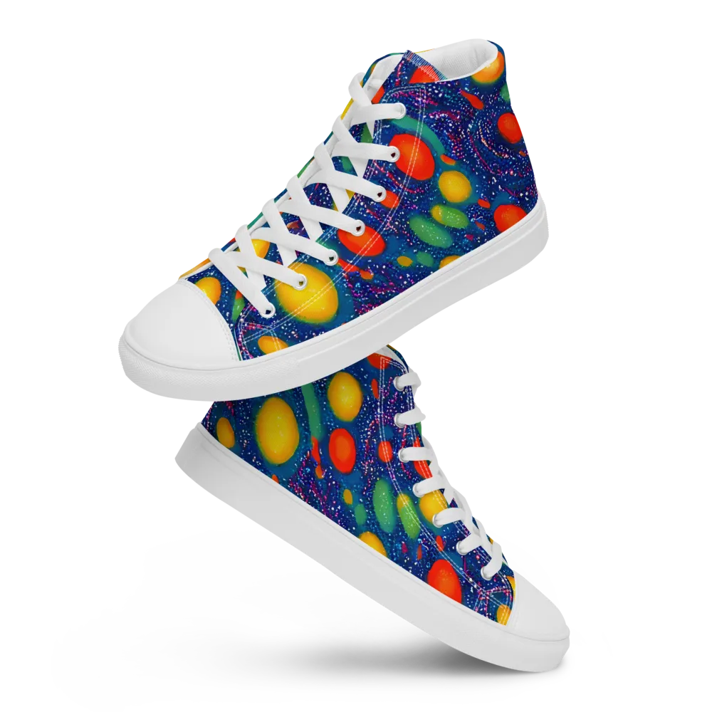 Cosmic Citrus on Men's High Top Canvas Shoes — Front