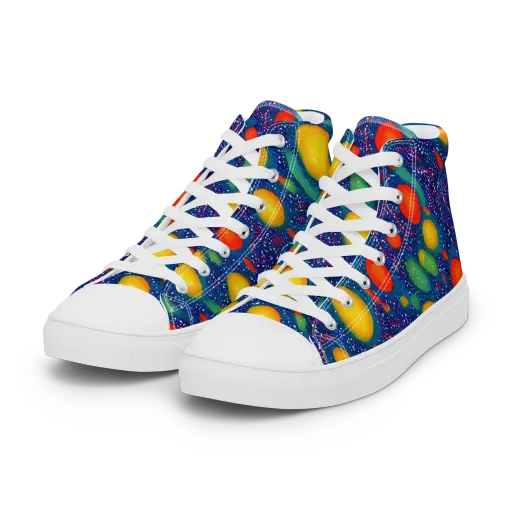Cosmic Citrus on a Women's High Top Canvas Shoes