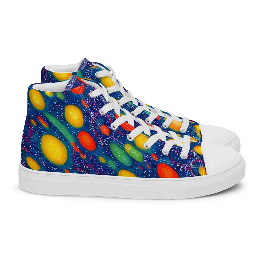 Cosmic Citrus on Women's High Top Canvas Shoes — Right