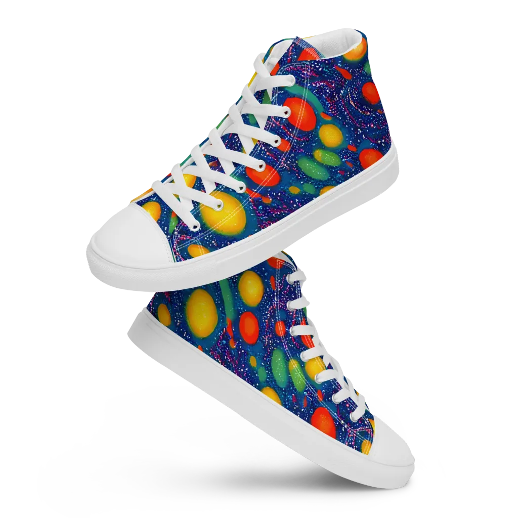 Cosmic Citrus on Women's High Top Canvas Shoes — Front