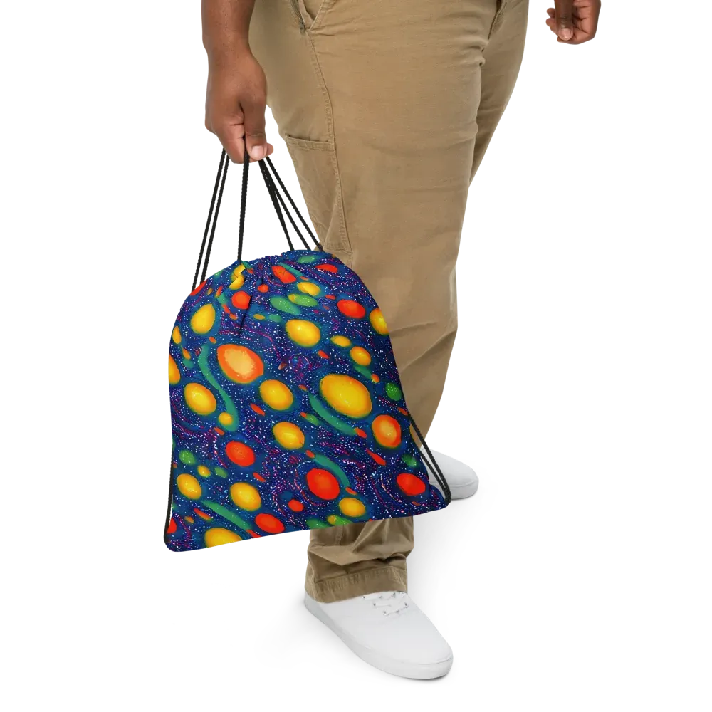 Cosmic Citrus on Drawstring Bag — Front