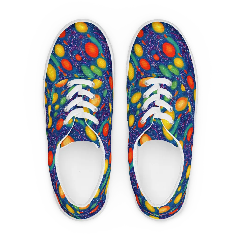 Cosmic Citrus on Men's Lace-Up Canvas Shoes — Front