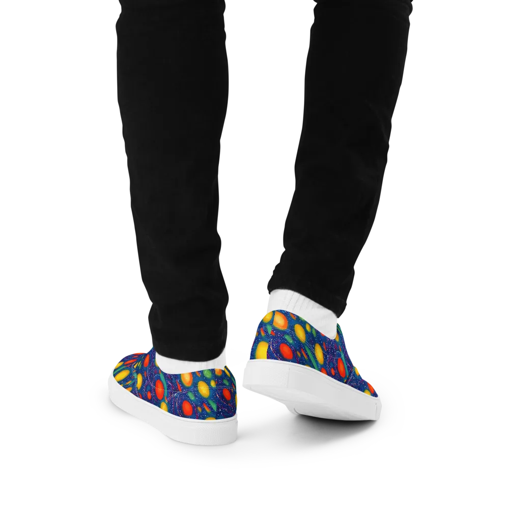 Cosmic Citrus on Men's Lace-Up Canvas Shoes — Back