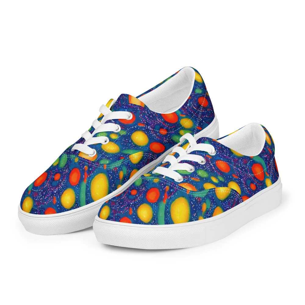 Cosmic Citrus on Men's Lace-Up Canvas Shoes — Left Front
